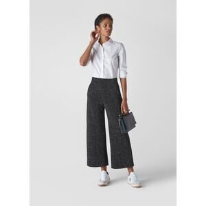 Whistles Black Metallic‎ Wide Leg Trouser US 8 Glam Event Party Dressy Fun